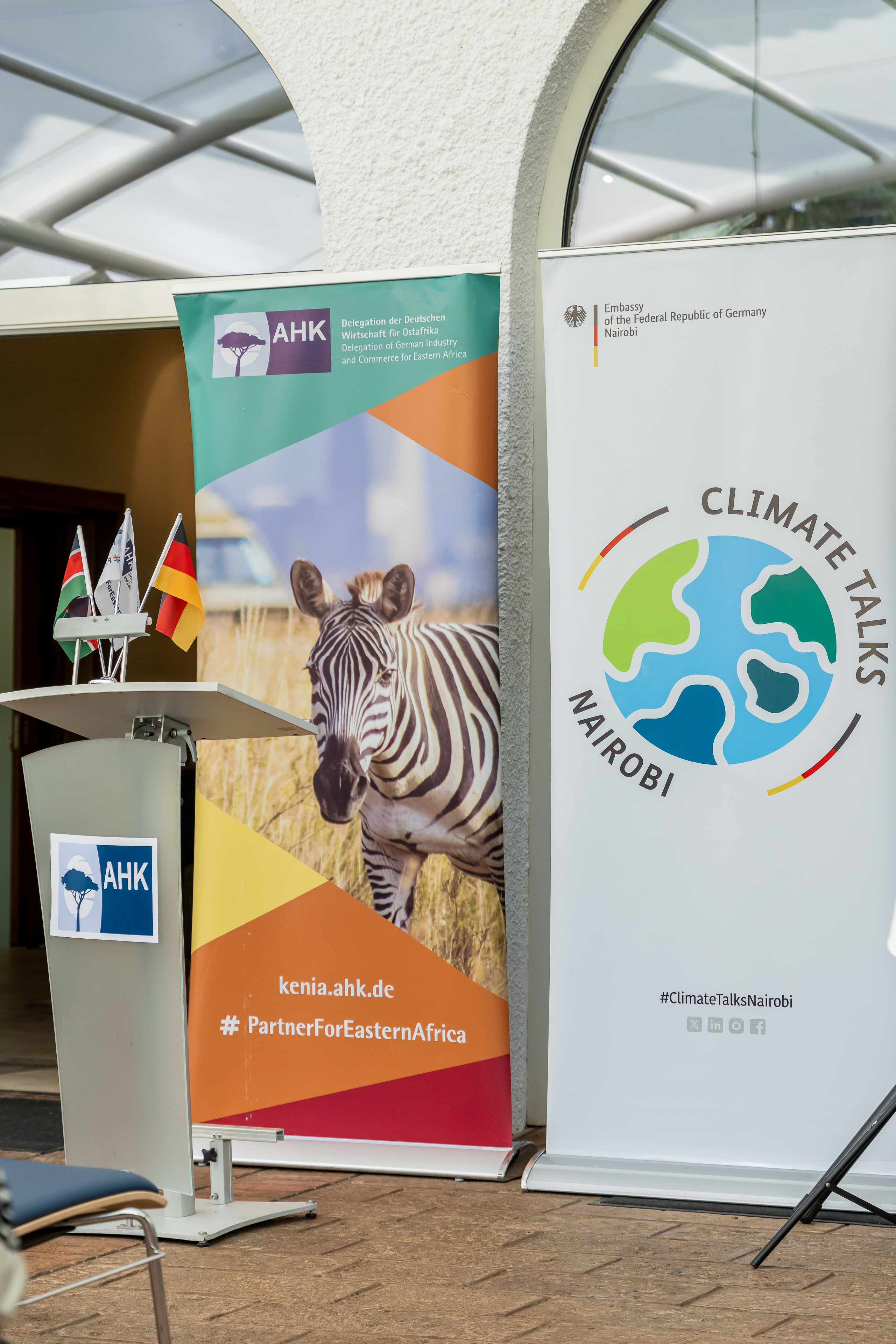 Nairobi Climate Talks banners โ German Embassy Nairobi and AHK Delegation of German Industry and Commerce for Eastern Africa
